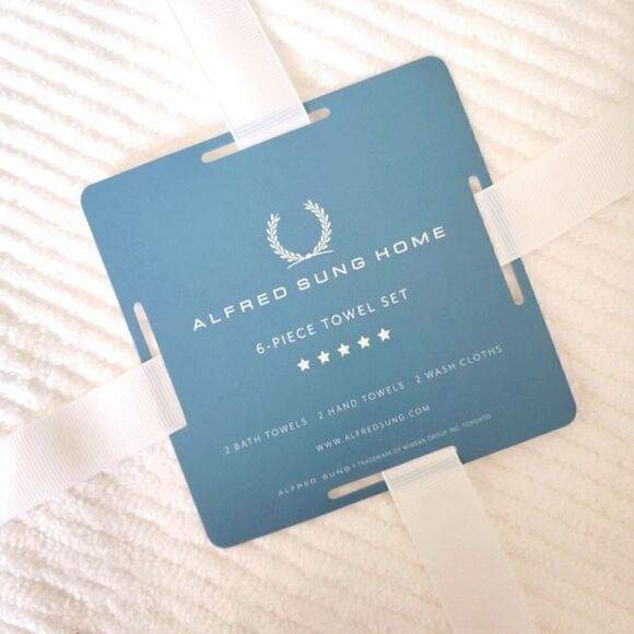 ALFRED SUNG towel 6 pieces set 2 bath 2 hand and 2 wash towels - Picture 15 of 15